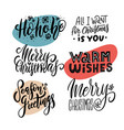 xmas hand drawn emblems set merry christmas vector image vector image