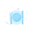 fork plate knife flat icon kitchen utensil filled vector image vector image