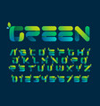 green gradient eco alphabet vector image