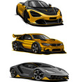 bundle set luxury cars vector image vector image