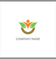 happy man green leaf logo vector image vector image