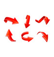 various red arrows set vector image