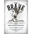 vintage lion poster vector image vector image