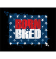 born n bred - red white n blue usa stars vector image