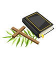 christian of wooden cross and holy vector image vector image