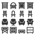 furniture icons set on white background vector image vector image