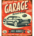 grunge retro car service sign vector image vector image