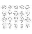 smell icons wind flow breathe aroma and puff vector image vector image