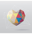 colorful geometrical heart abstract background vector image