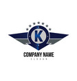 letter k shield logo vector image vector image
