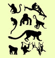 monkeys animal silhouette vector image