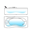 bath top and side views vector image