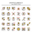 cryptocurrency elements thin line and pixel vector image