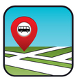 street map icon with the pointer bus stop vector image