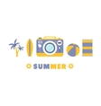 beach summer holidays symbols set by five in line vector image