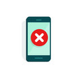 smartphone with error alert vector image