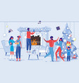 family celebrating christmas holidays at home vector image