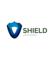 secure shield logo design made of color pieces vector image