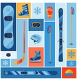 winter sports background with equipment flat icons vector image vector image