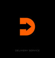 delivery service logo d monogram vector image vector image