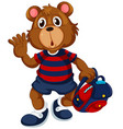 bear student with backpack vector image