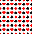 seamless pattern background of poker suits vector image vector image