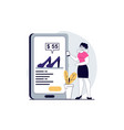 mobile commerce concept with people scene in flat vector image