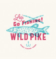 fishing wild pike abstract sign symbol vector image