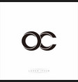 oc initial letter split lowercase modern monogram vector image