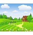 rural landscape with fields and hills vector image vector image