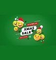 christmas sale template 3d yellow smiley face vector image