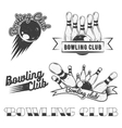 bowling club logo set in vintage style vector image