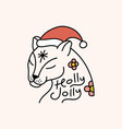 groovy comic xmas colorful wild animal cat face vector image