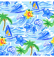 hawaiian waves seamless pattern vector image