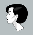 head half face a beautiful young woman vector image