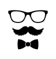 hipster style set bowtie glasses and mustaches vector image vector image