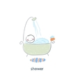 man takes a shower vector image