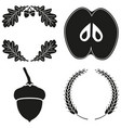 4 black and white harvest silhouette elements set vector image