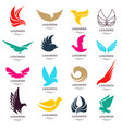 isolated abstract yellow and orange color birds vector image