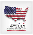 america map and waving flag independence day vector image vector image