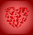 blood cell in heart shape health red vector image vector image