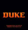 duke sporty font type set inspired vector image vector image