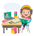 online learning concept with cartoon character vector image