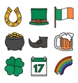 saint patricks day icons vector image