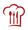 red icon with chef hat vector image