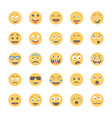 smiley flat icons set 1 vector image