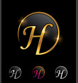 golden circle letter h vector image vector image