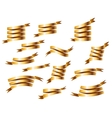set of retro golden ribbons vector image