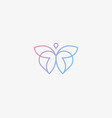 abstract butterfly and heart line logo design vector image vector image