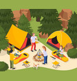 forest camping isometric composition vector image